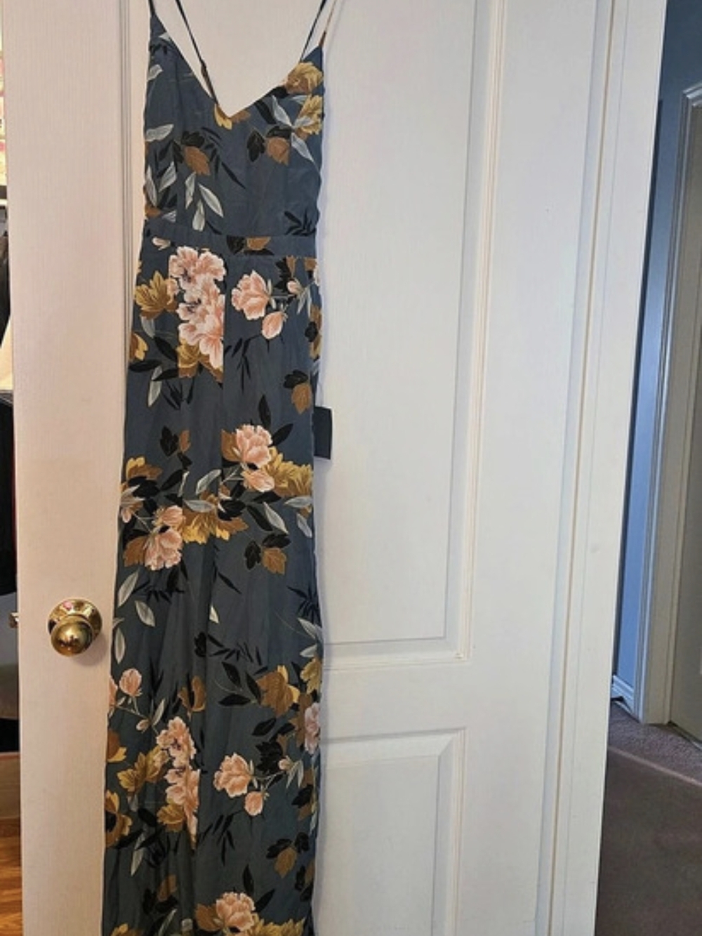 Lulus the Label Floral Jumpsuit in Green & Orange